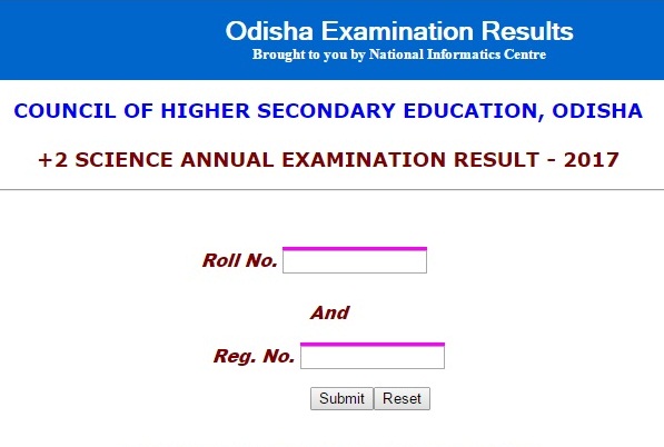 Odisha Board Class 12th Result 2017