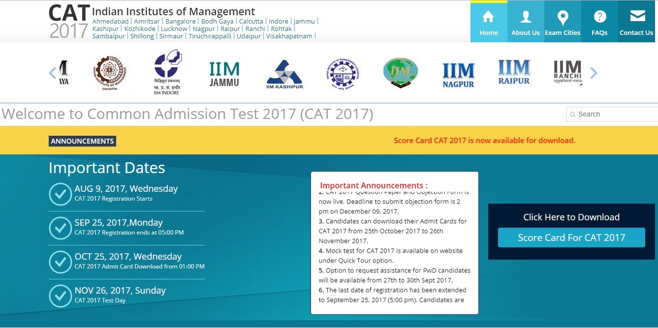 CAT Result 2017