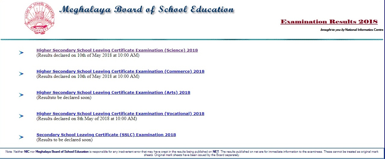 Meghalaya Board Class 12th Result 2020