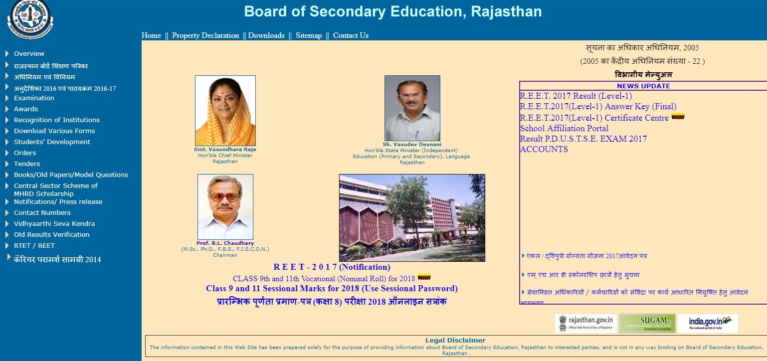 Rajasthan Board Exam Results 2020