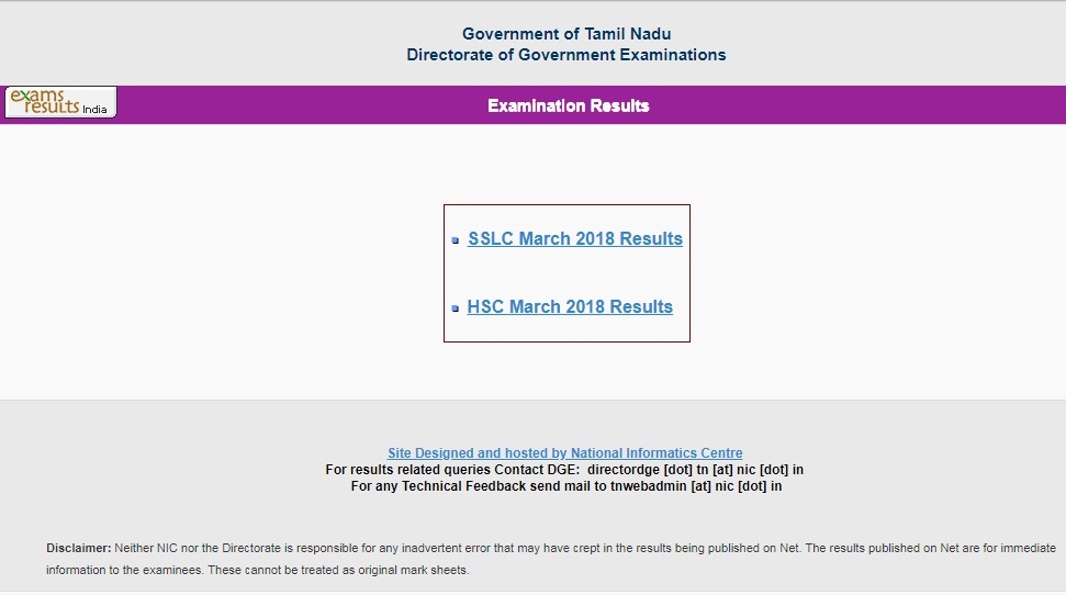 Tamil Nadu Board Class 10th Result 2019