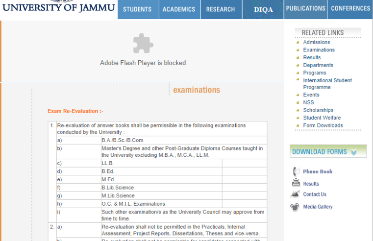 How to apply for re-evaluation in jammu university