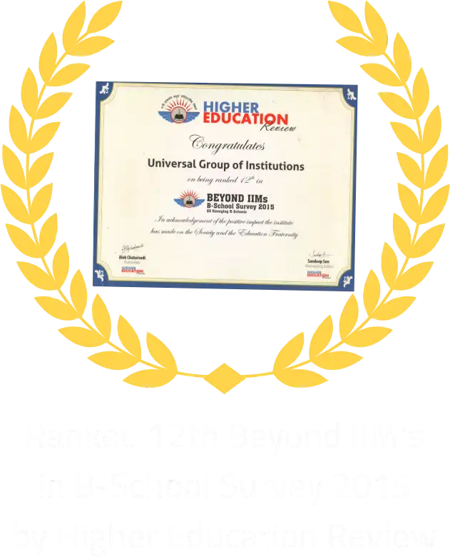 Ranked 12th Beyond IIM's in B-School Survey 2015